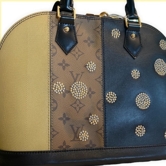 LV LOUIS VUITTON Reverse Monogram Studded Night‎ Lights Alma PM - Picture 4 of 11